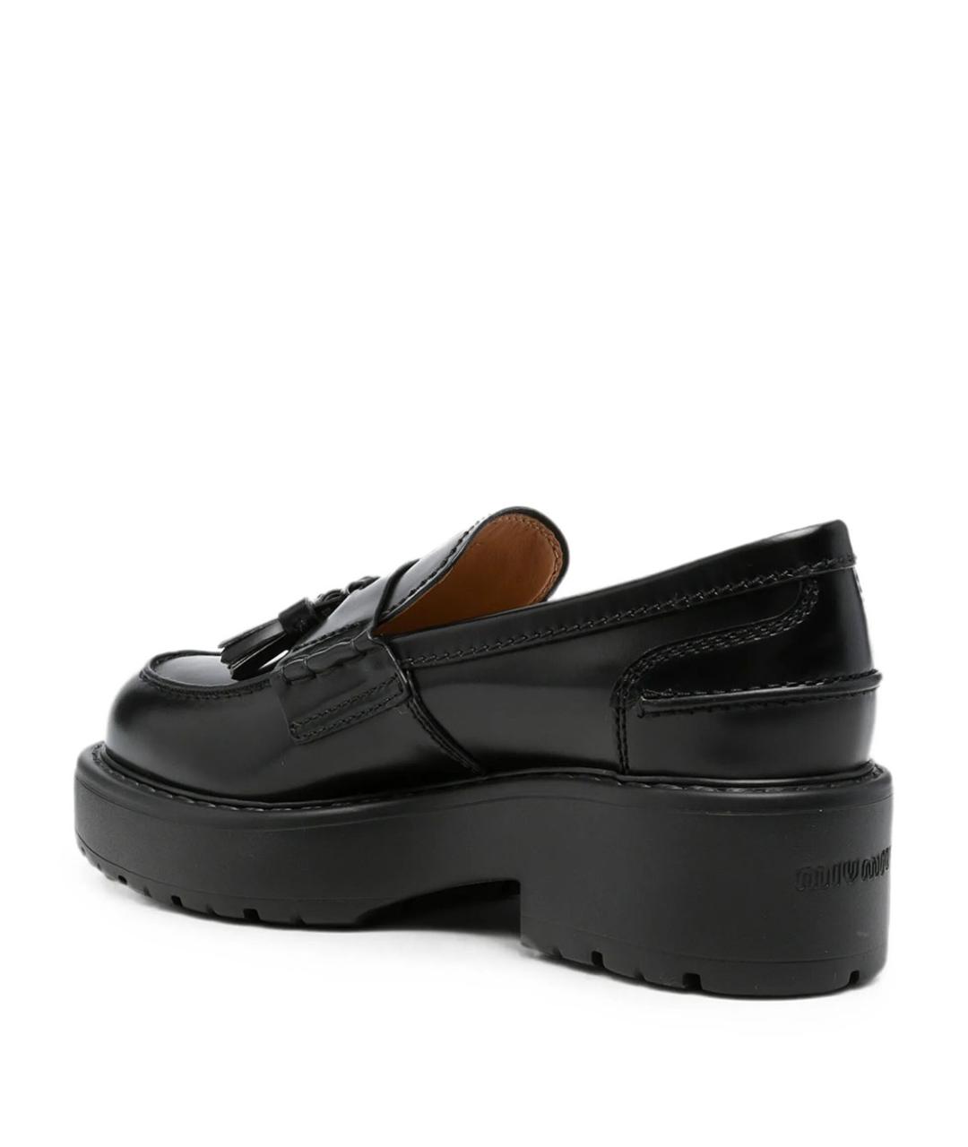MIU MIU Черные кожаные лоферы, фото 3