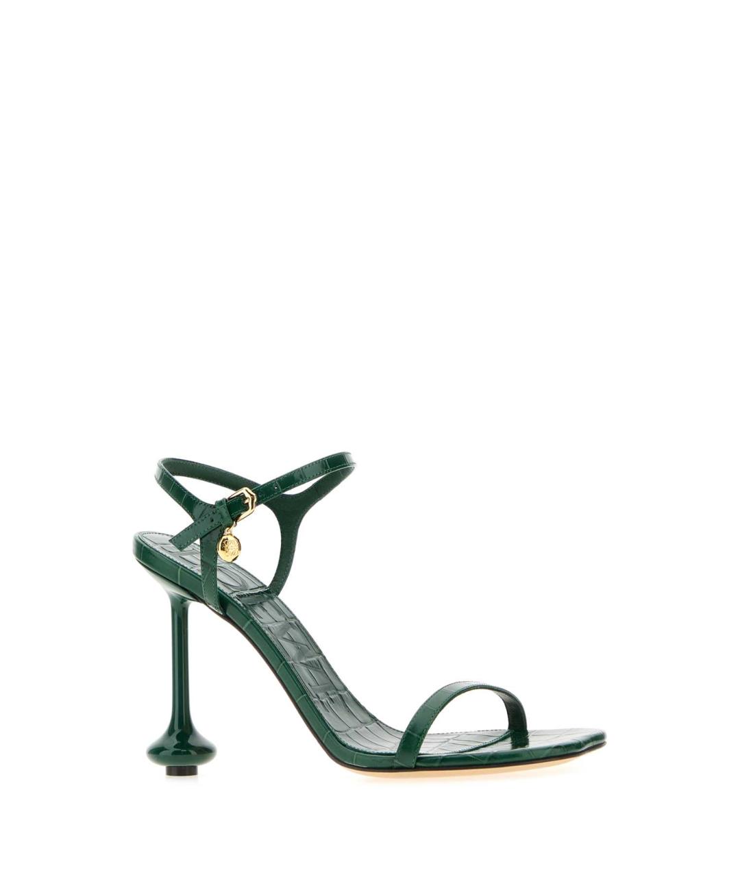 LOEWE Зеленые кожаные босоножки, фото 2