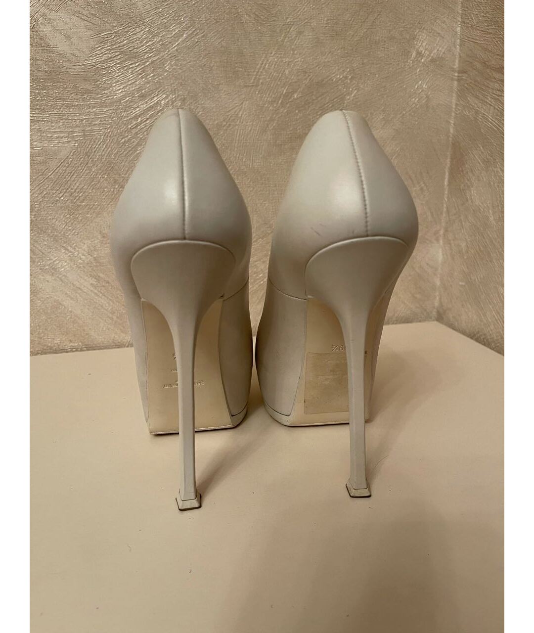 SAINT LAURENT Белые кожаные туфли, фото 3