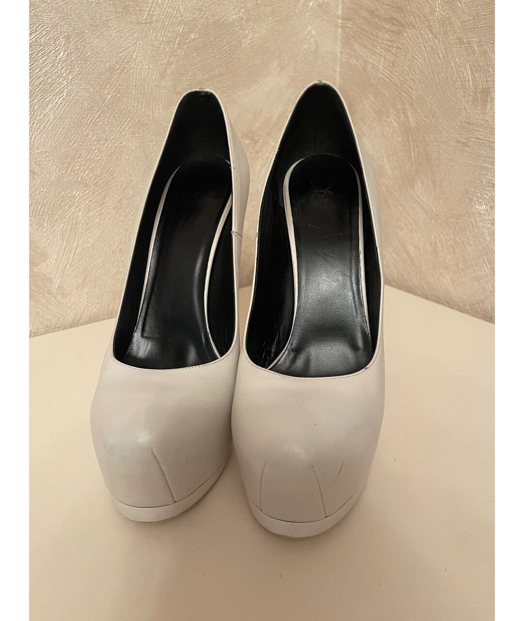 SAINT LAURENT Белые кожаные туфли, фото 2