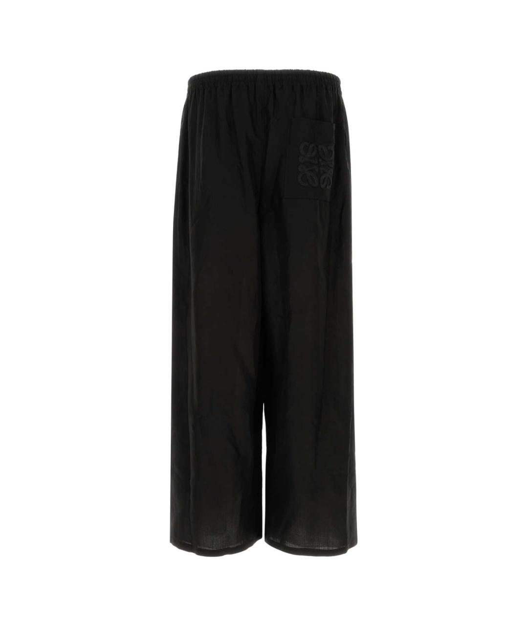 LOEWE Черные льняные повседневные брюки, фото 2