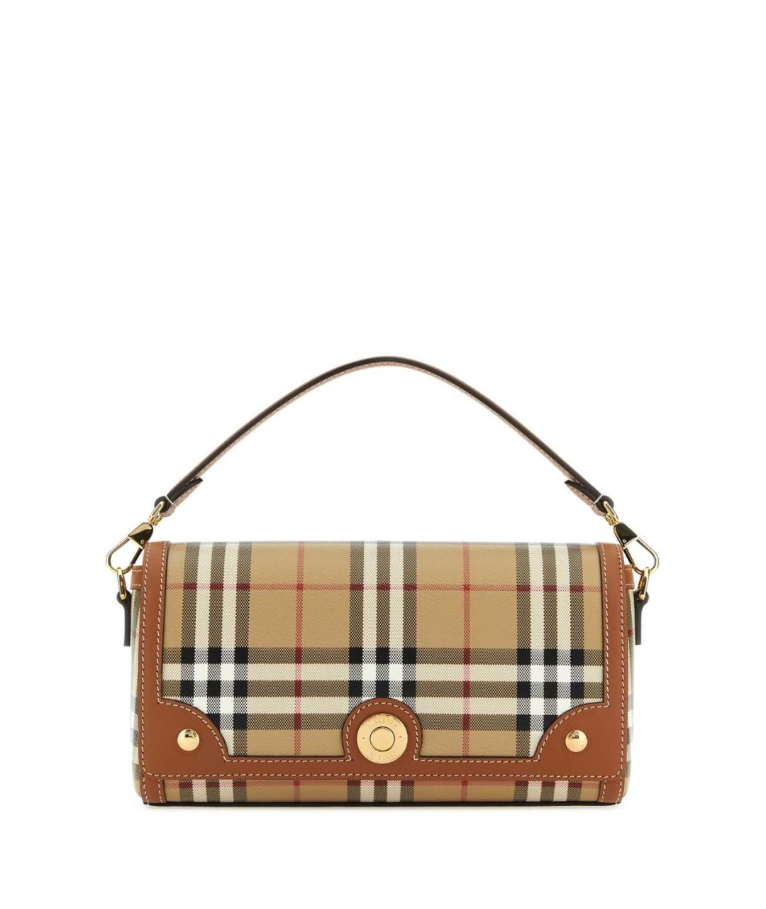 BURBERRY Бежевая синтетическая сумка с короткими ручками, фото 1