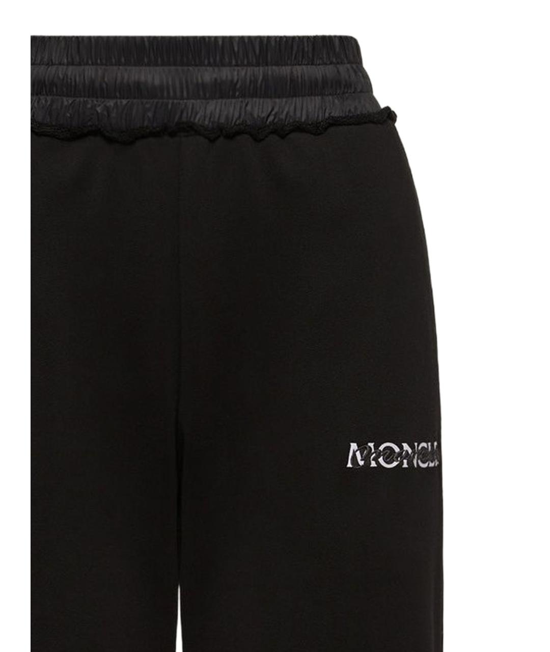 MONCLER Черные хлопковые прямые брюки, фото 2