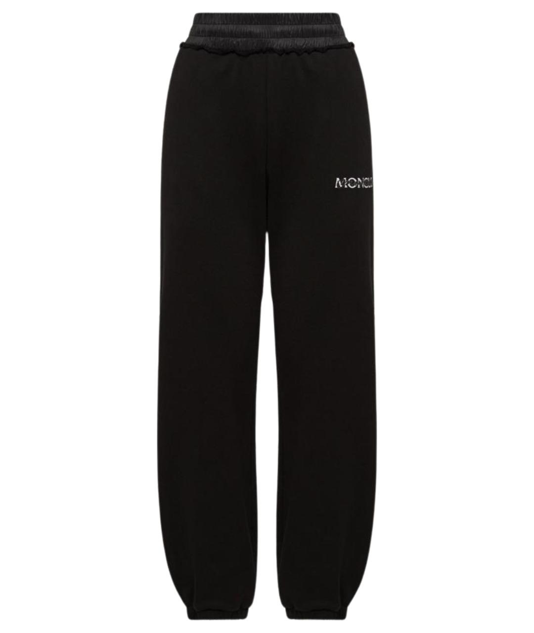 MONCLER Черные хлопковые прямые брюки, фото 1