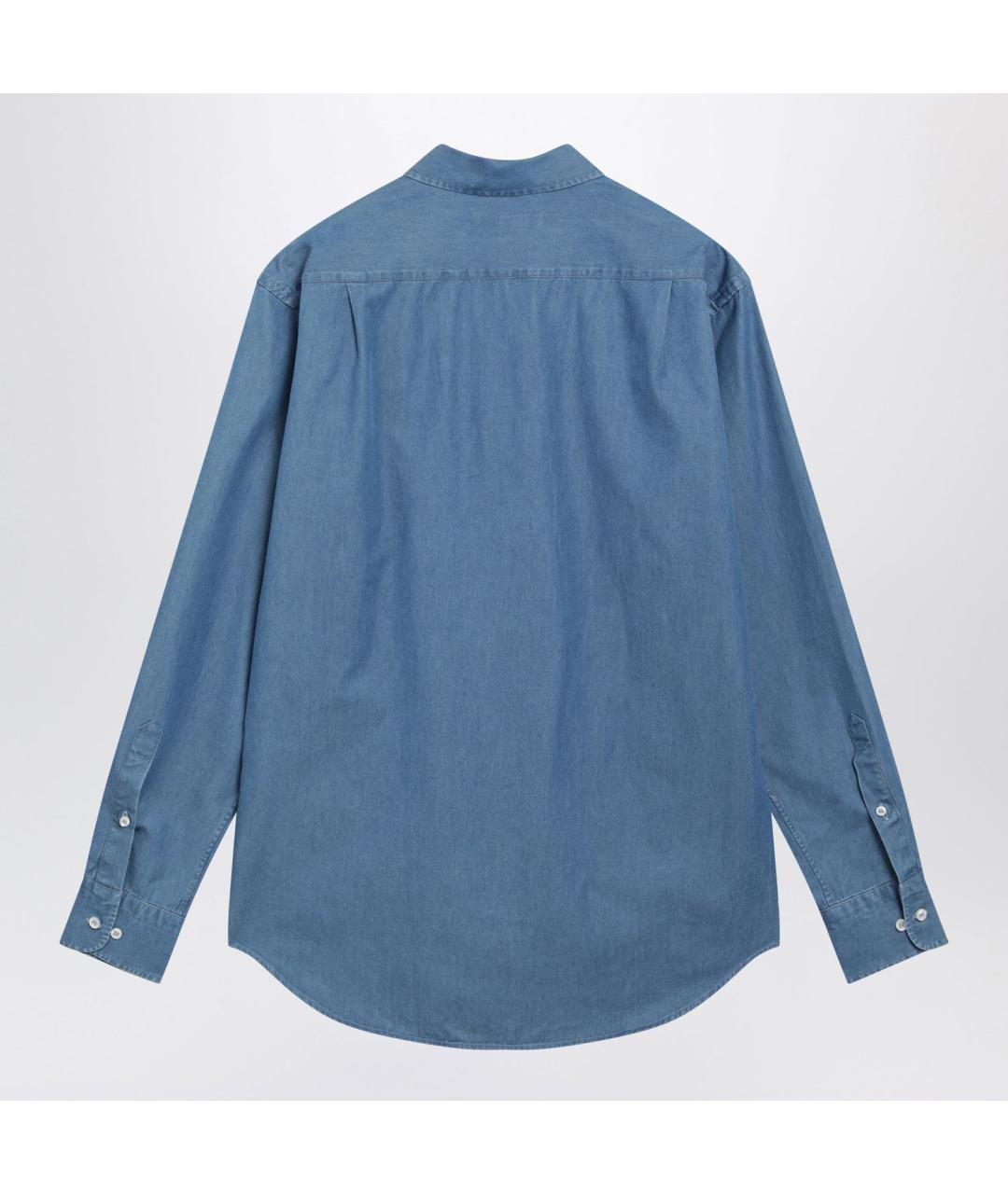 LORO PIANA Синяя хлопковая кэжуал рубашка, фото 2