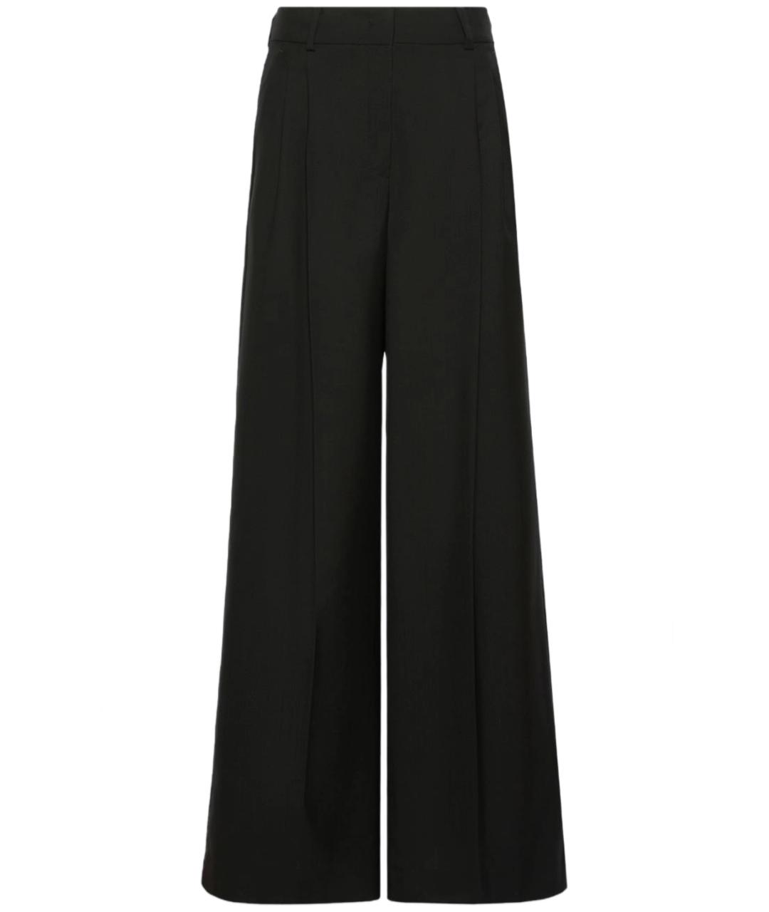 WEEKEND MAX MARA Черные шерстяные прямые брюки, фото 1