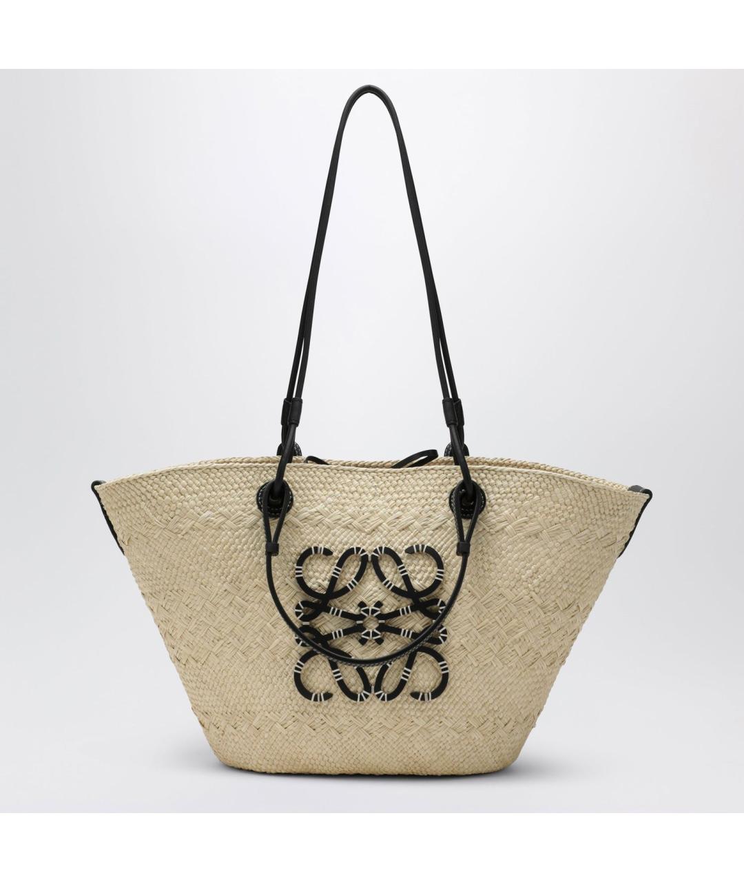 LOEWE Бежевая рафия сумка тоут, фото 3