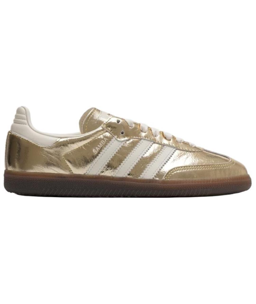 ADIDAS Золотые кожаные кеды, фото 1