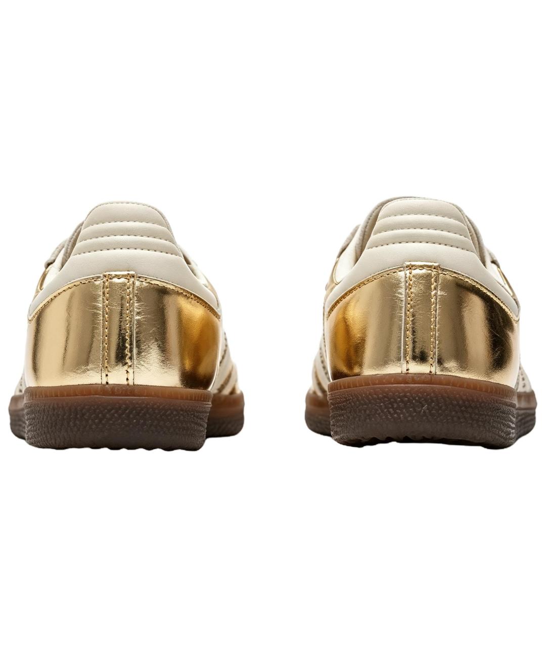 ADIDAS Золотые кожаные кеды, фото 3