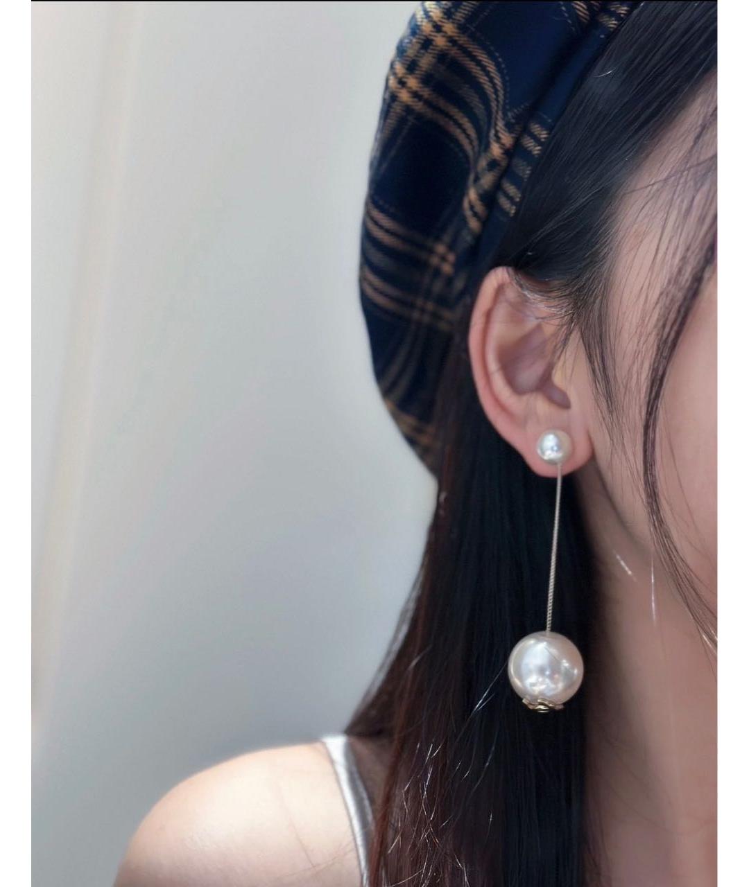 CHANEL Белые жемчужные серьги, фото 5