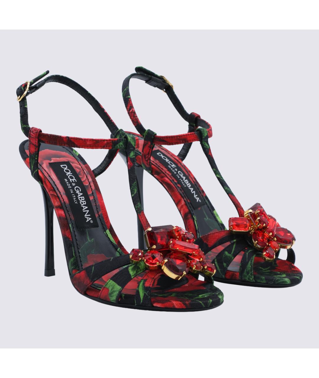 DOLCE&GABBANA Красные кожаные босоножки, фото 2