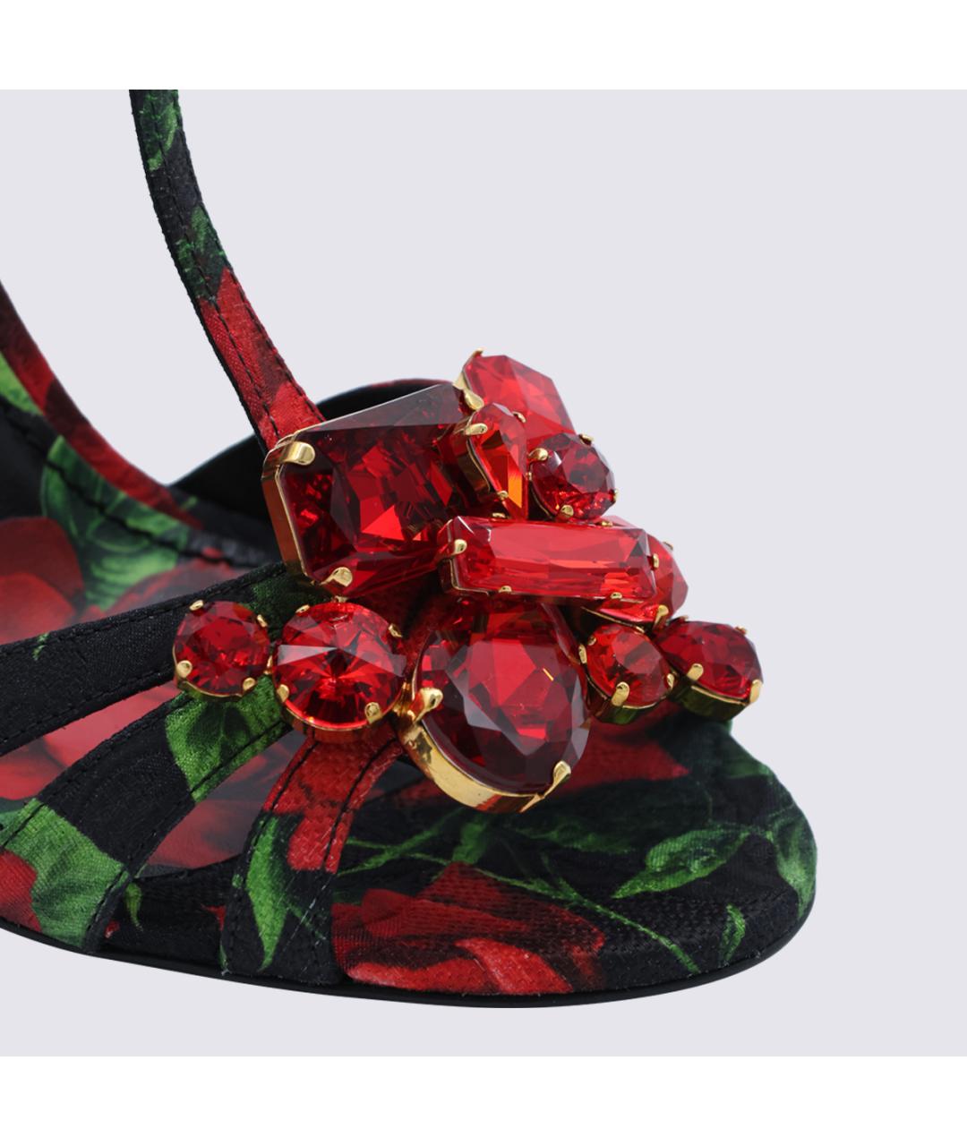 DOLCE&GABBANA Красные кожаные босоножки, фото 4
