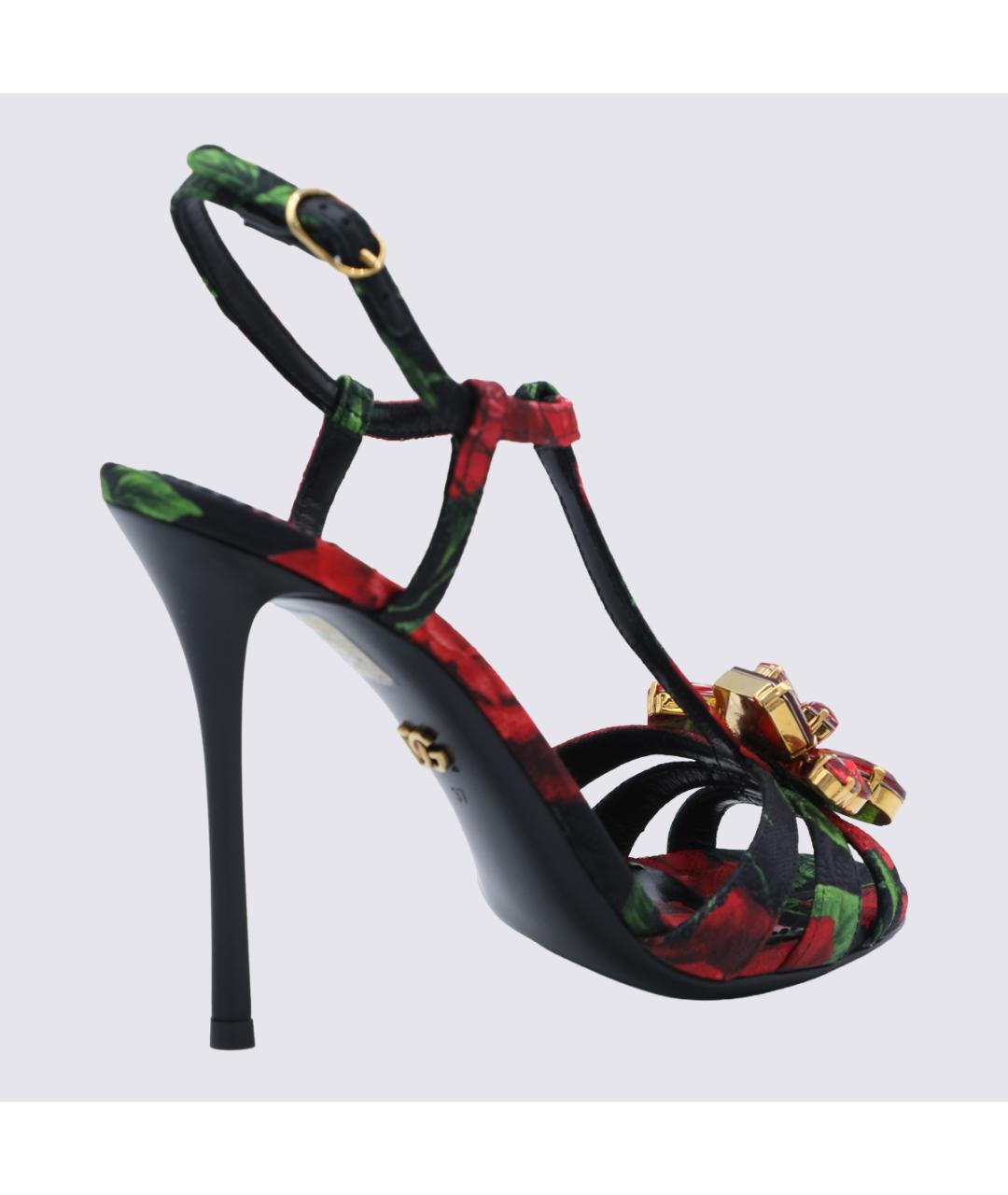 DOLCE&GABBANA Красные кожаные босоножки, фото 3