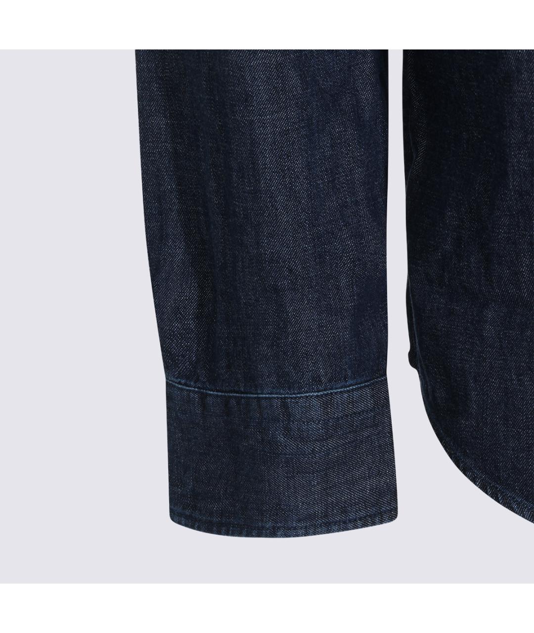 CANALI Синяя хлопковая кэжуал рубашка, фото 4