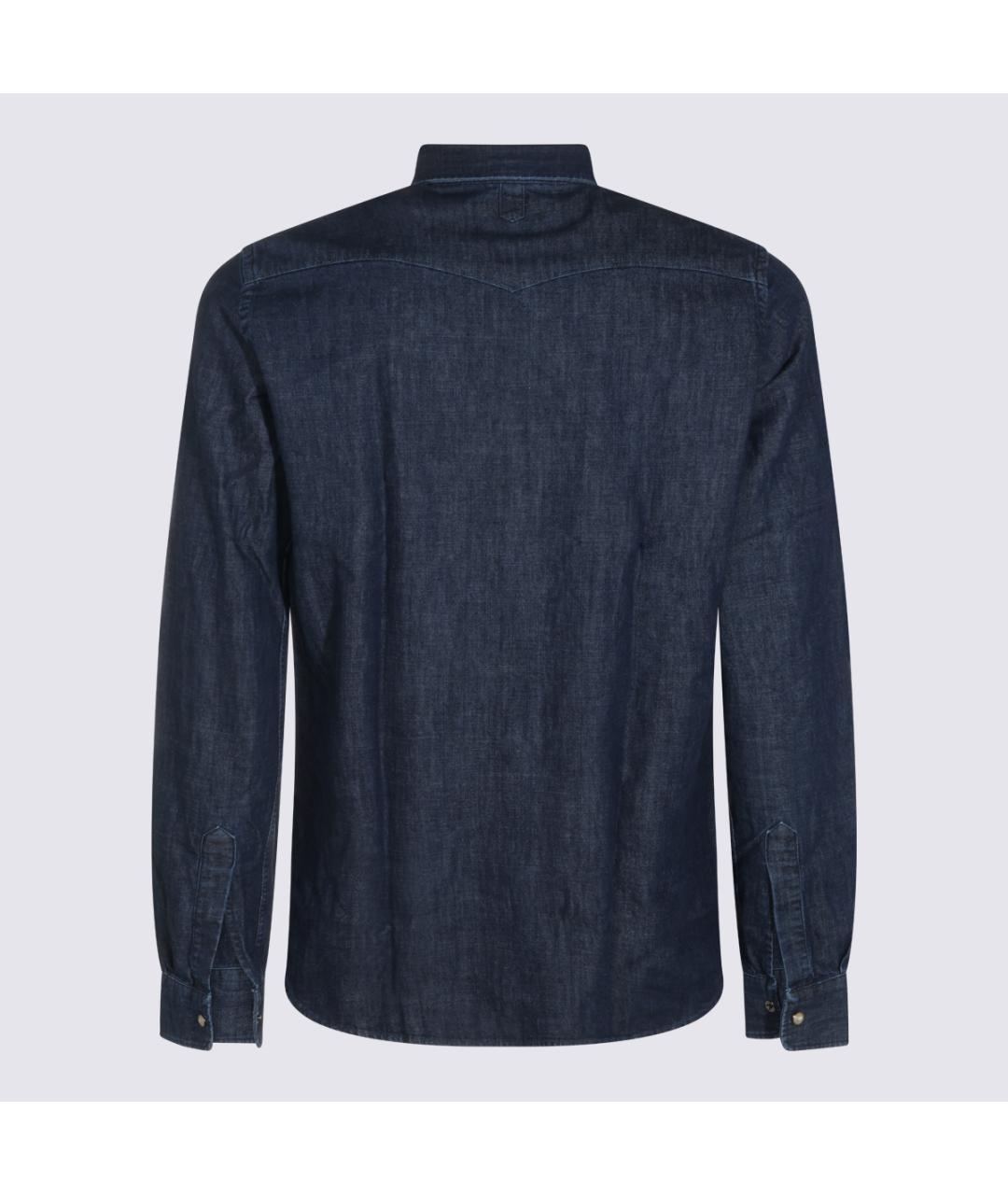 CANALI Синяя хлопковая кэжуал рубашка, фото 2