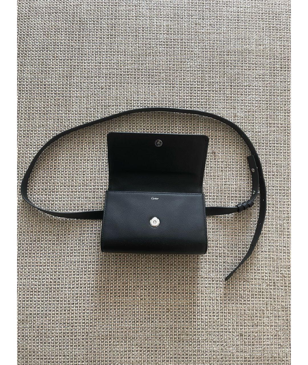 CARTIER Черная кожаная поясная сумка, фото 2