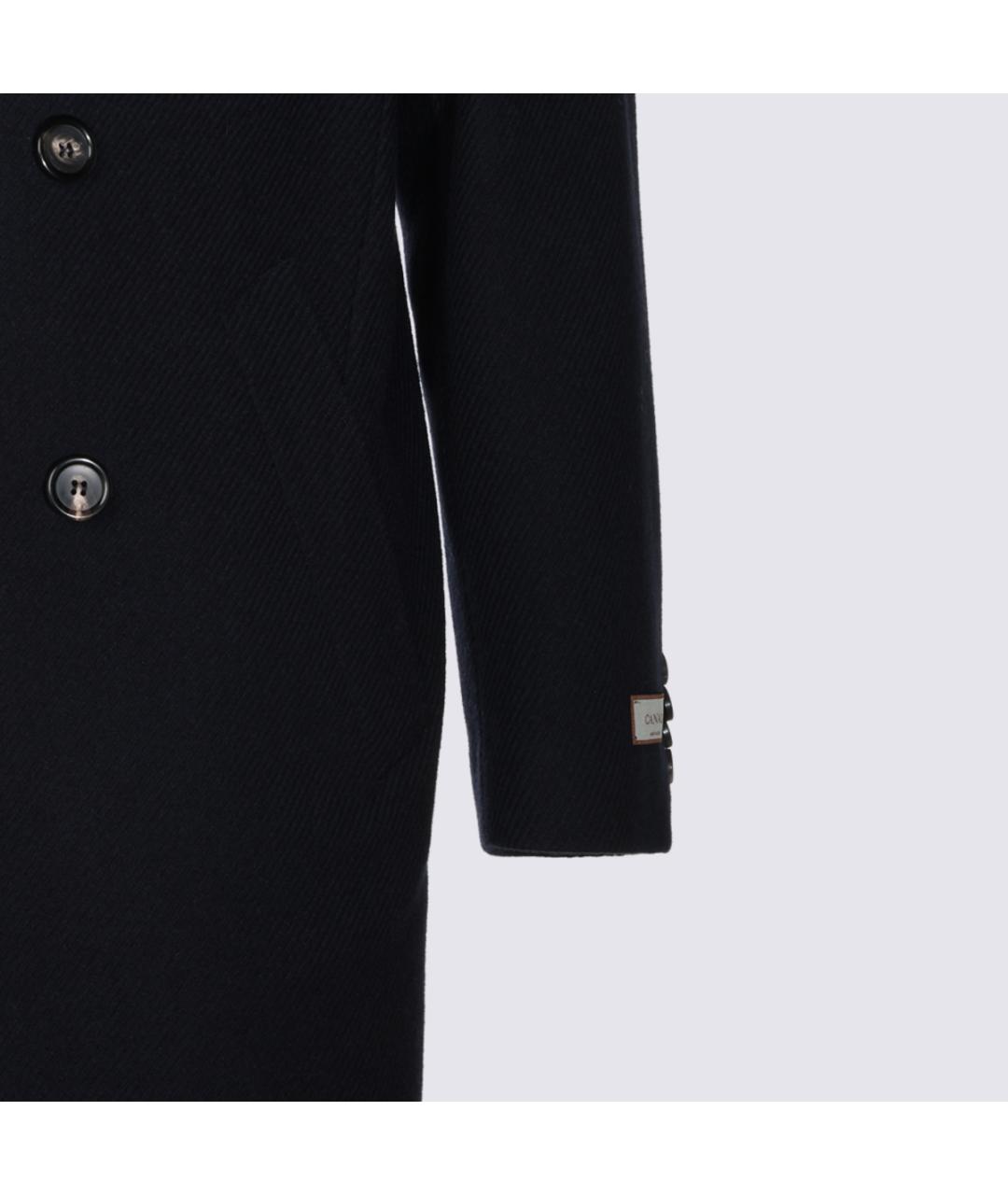 CANALI Темно-синее шерстяное пальто, фото 3