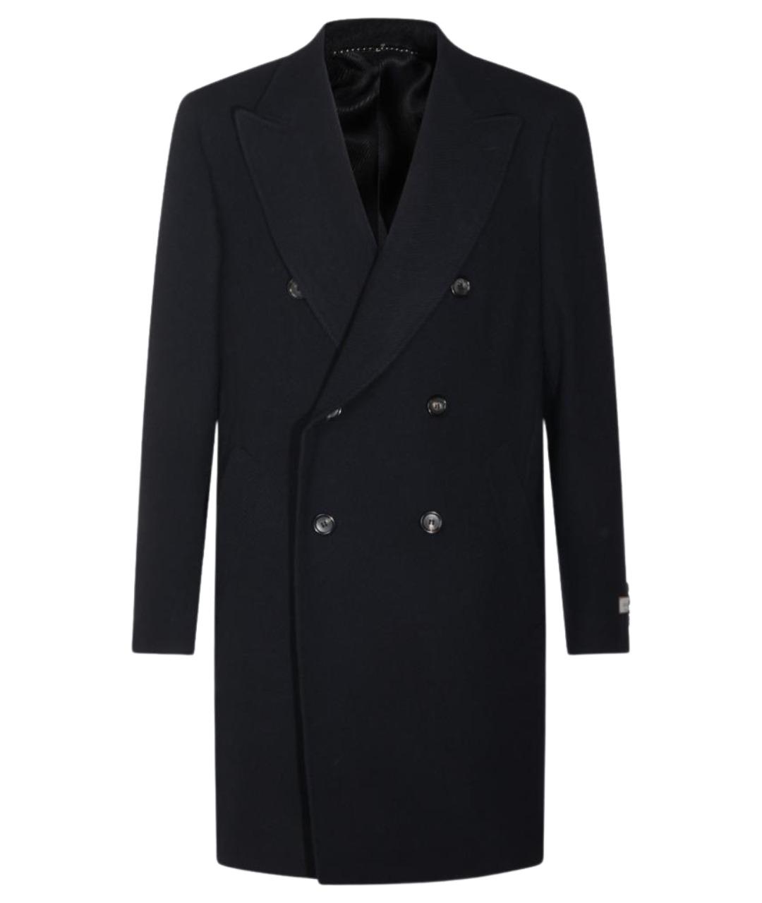 CANALI Темно-синее шерстяное пальто, фото 1