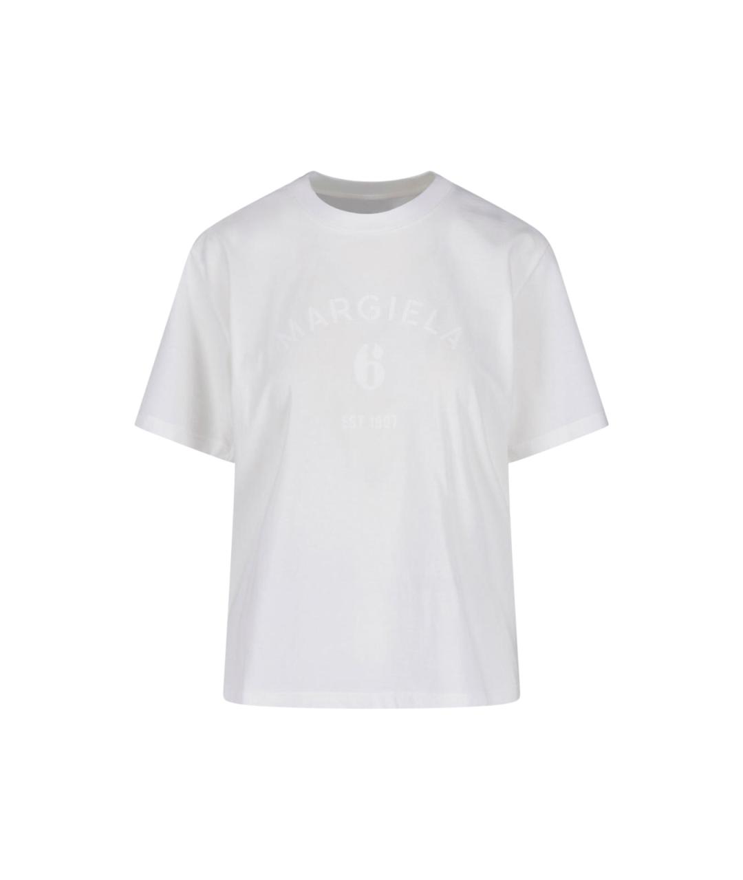 MM6 MAISON MARGIELA Белая хлопковая футболка, фото 1