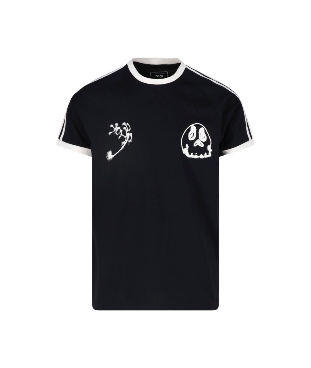 Y-3 Черная хлопковая футболка, фото 1