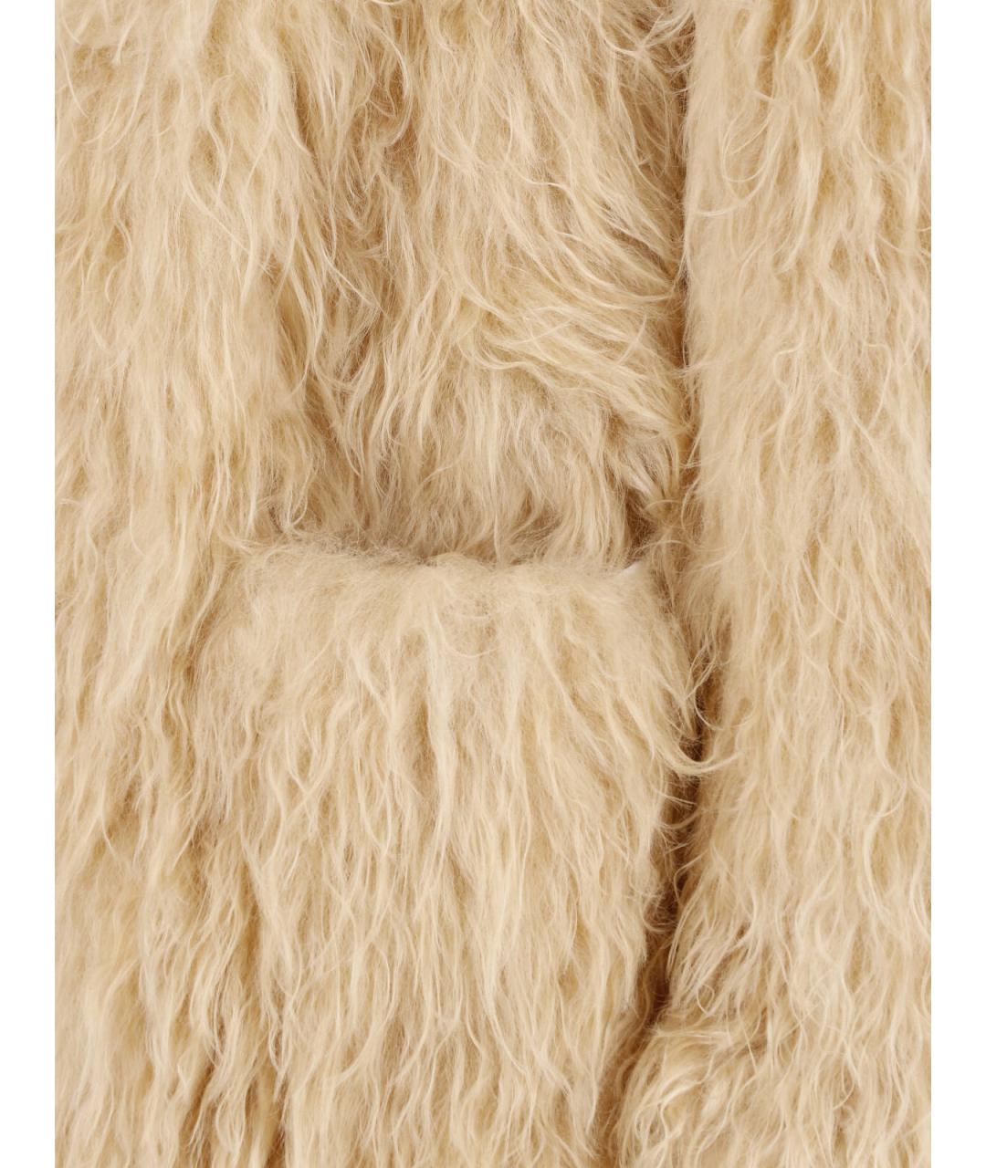 ISABEL MARANT Бежевая полиэстеровая шуба, фото 3
