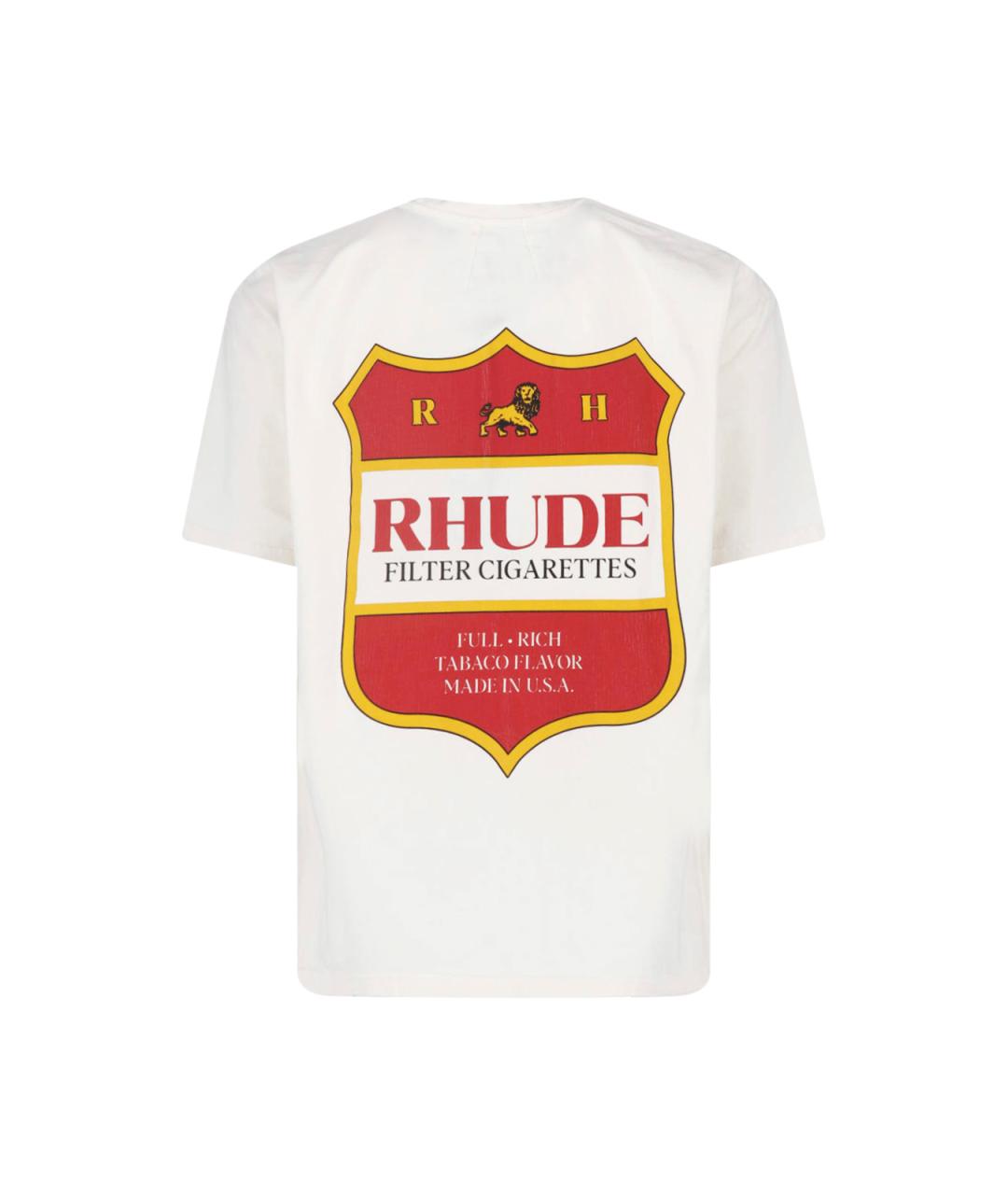 RHUDE Белая хлопковая футболка, фото 2