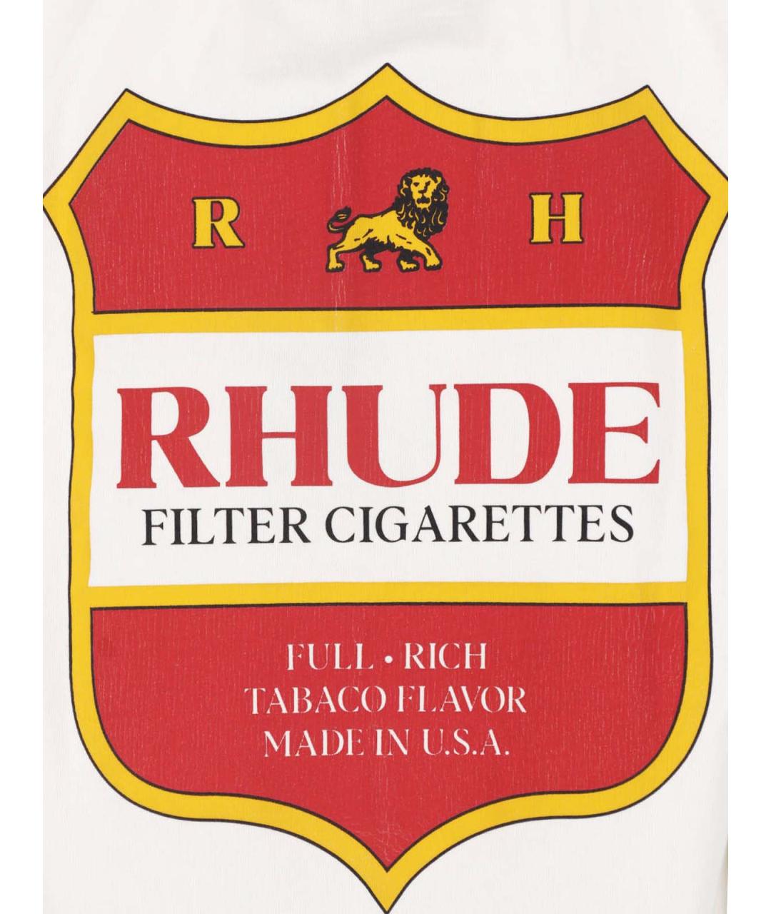 RHUDE Белая хлопковая футболка, фото 3