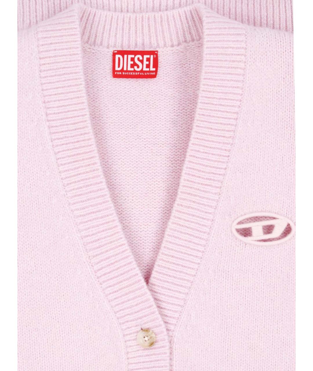 DIESEL Розовый шерстяной кардиган, фото 3