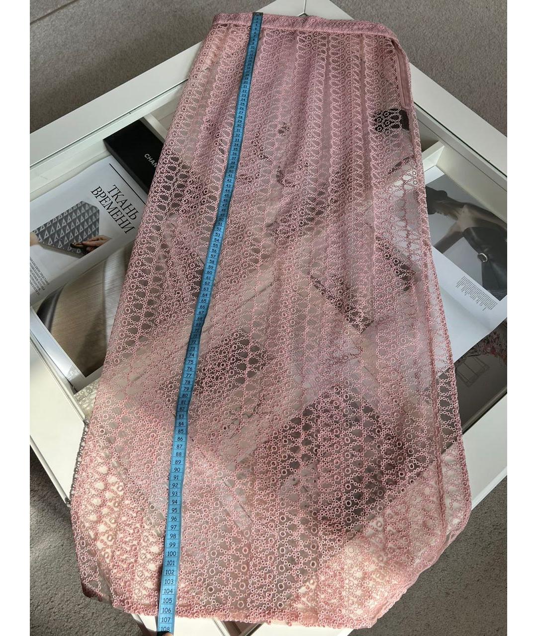 BURBERRY Розовая полиамидовая юбка макси, фото 7