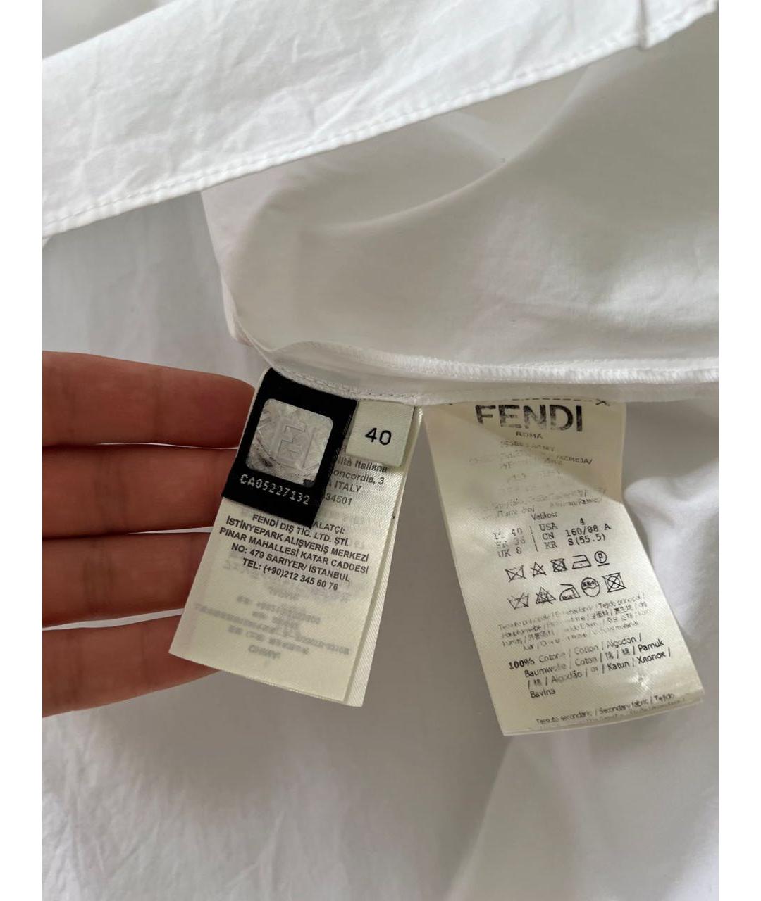 FENDI Белая хлопковая рубашка, фото 5
