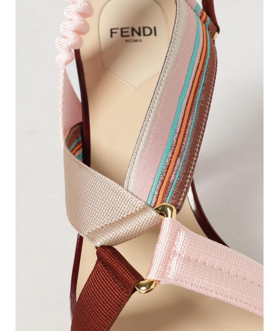 FENDI Мульти кожаные босоножки, фото 4