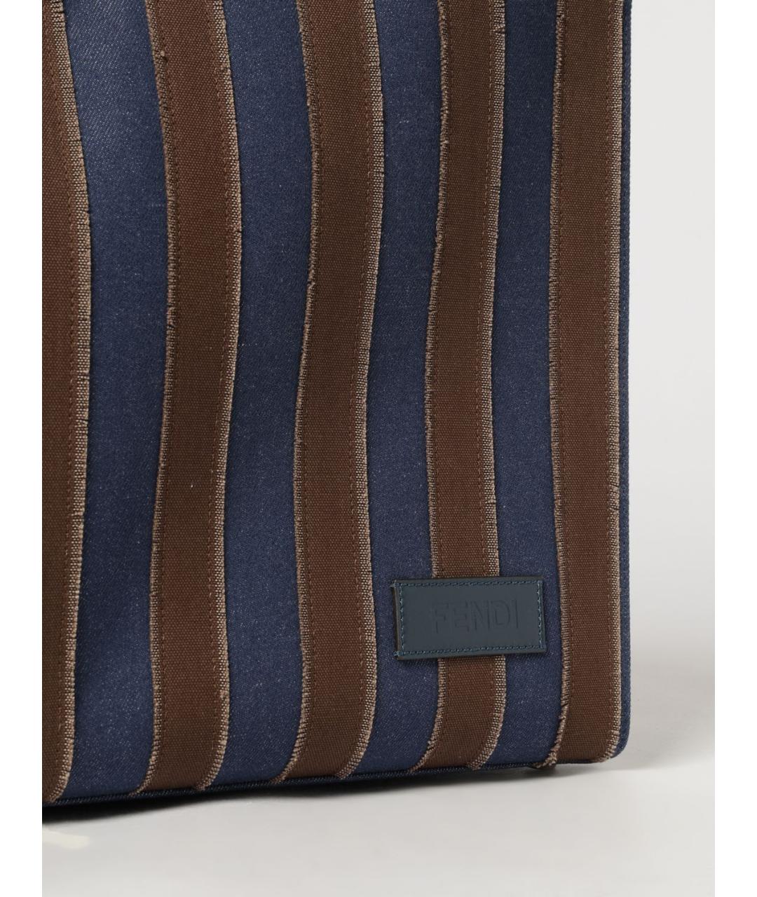FENDI Синяя хлопковая сумка тоут, фото 3