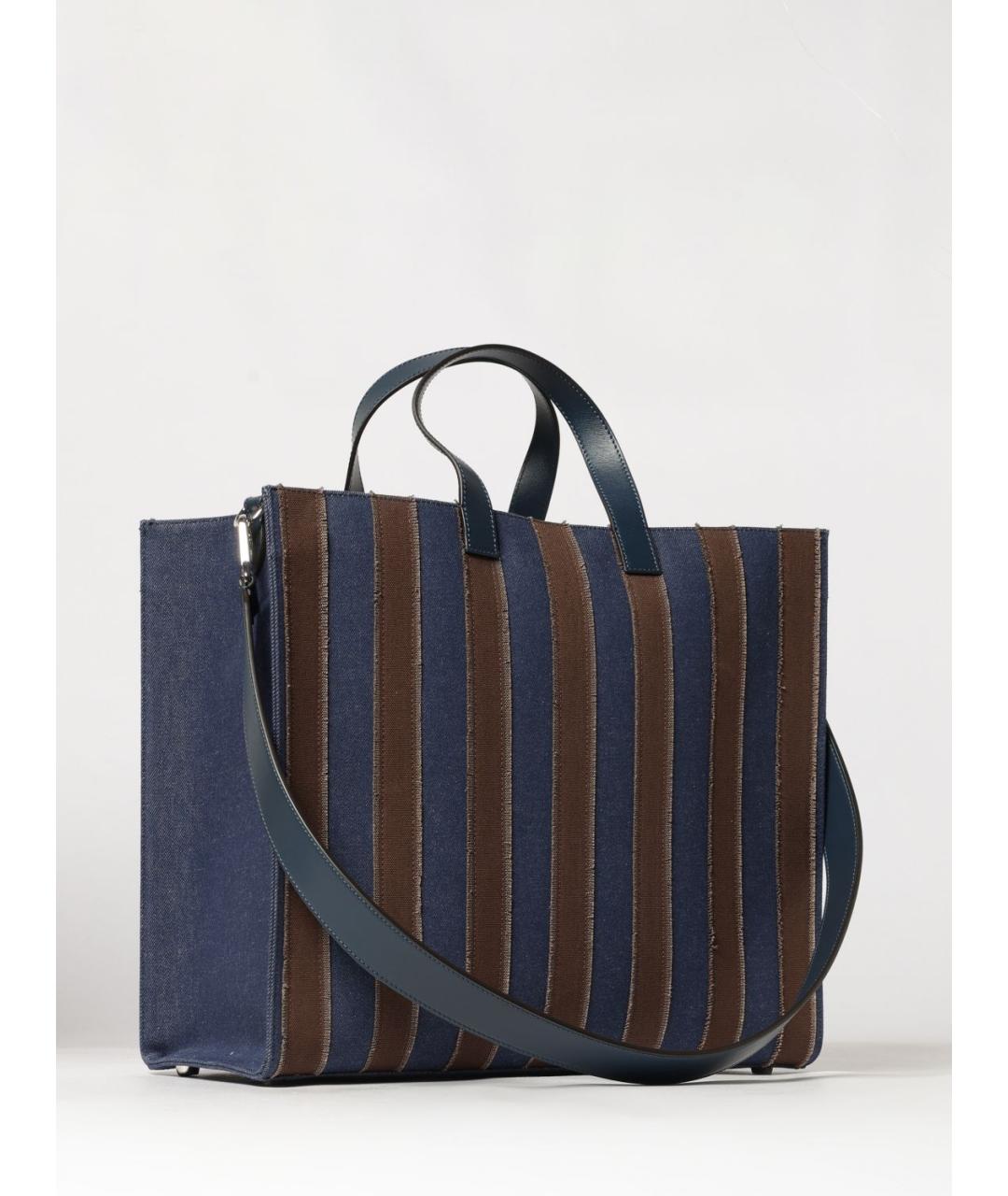 FENDI Синяя хлопковая сумка тоут, фото 2