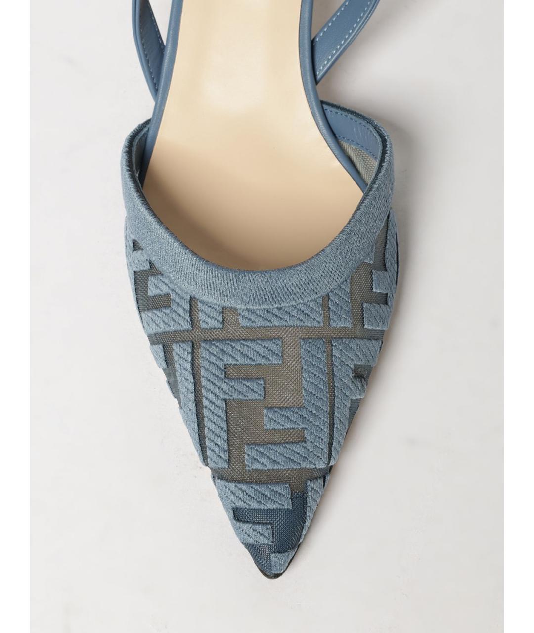 FENDI Синие текстильные туфли, фото 4