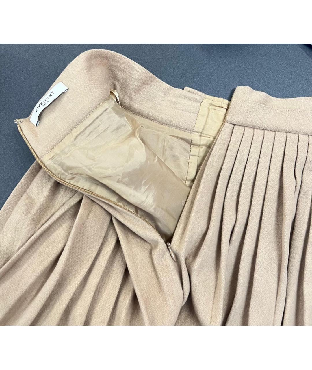 GIVENCHY Бежевая шерстяная юбка миди, фото 8