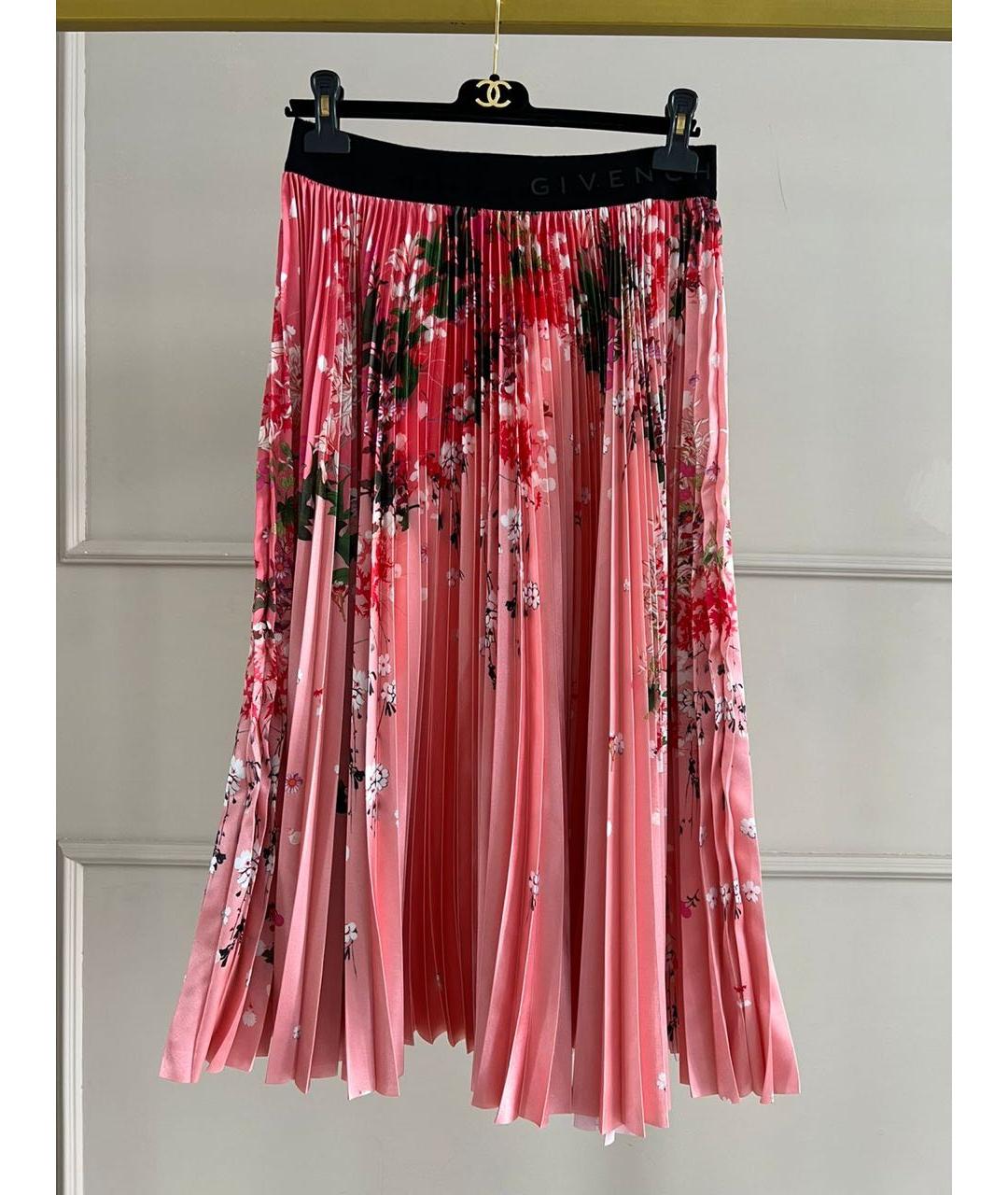 GIVENCHY Коралловая полиэстеровая юбка миди, фото 8