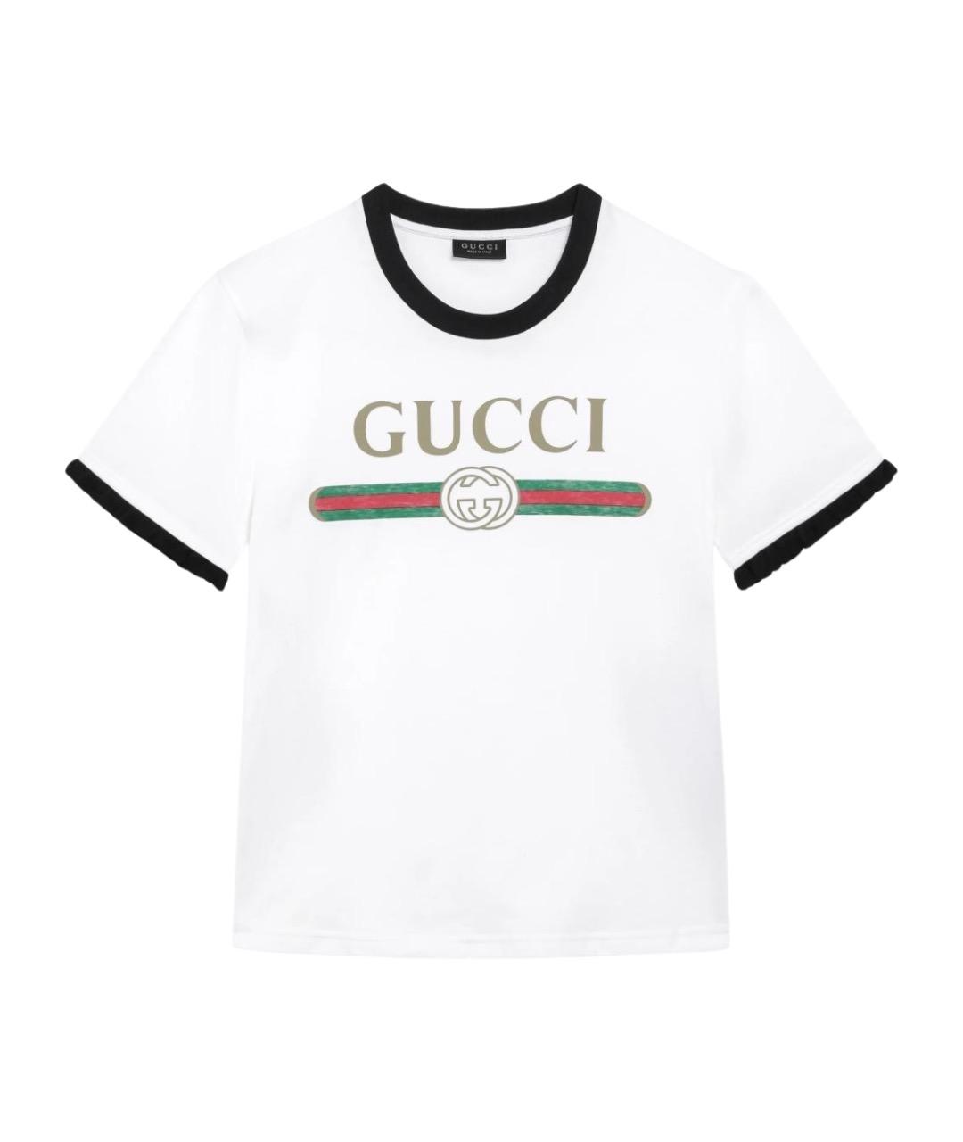 GUCCI Белая хлопковая футболка, фото 1