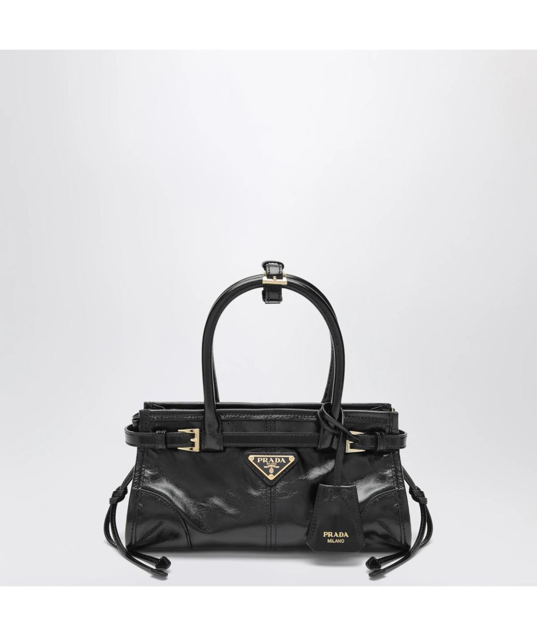 PRADA Черная кожаная сумка тоут, фото 3