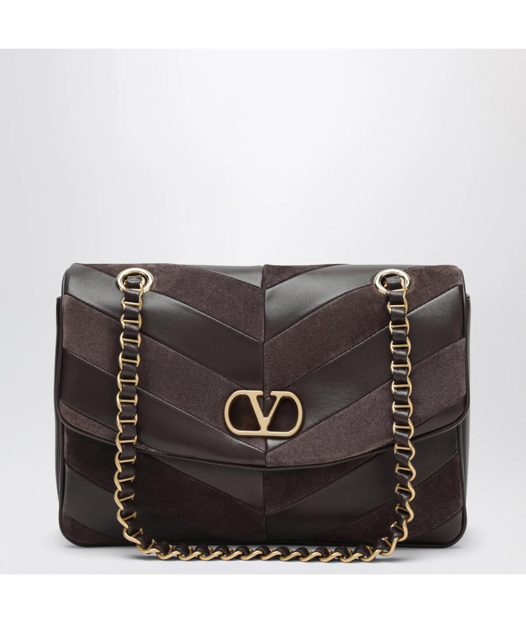 VALENTINO Коричневая кожаная сумка через плечо, фото 3