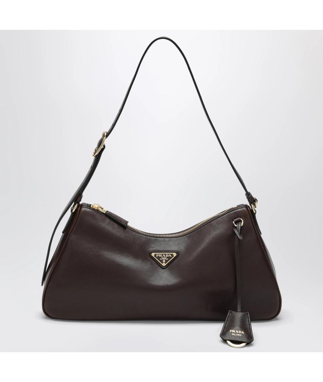 PRADA Коричневая кожаная сумка через плечо, фото 3