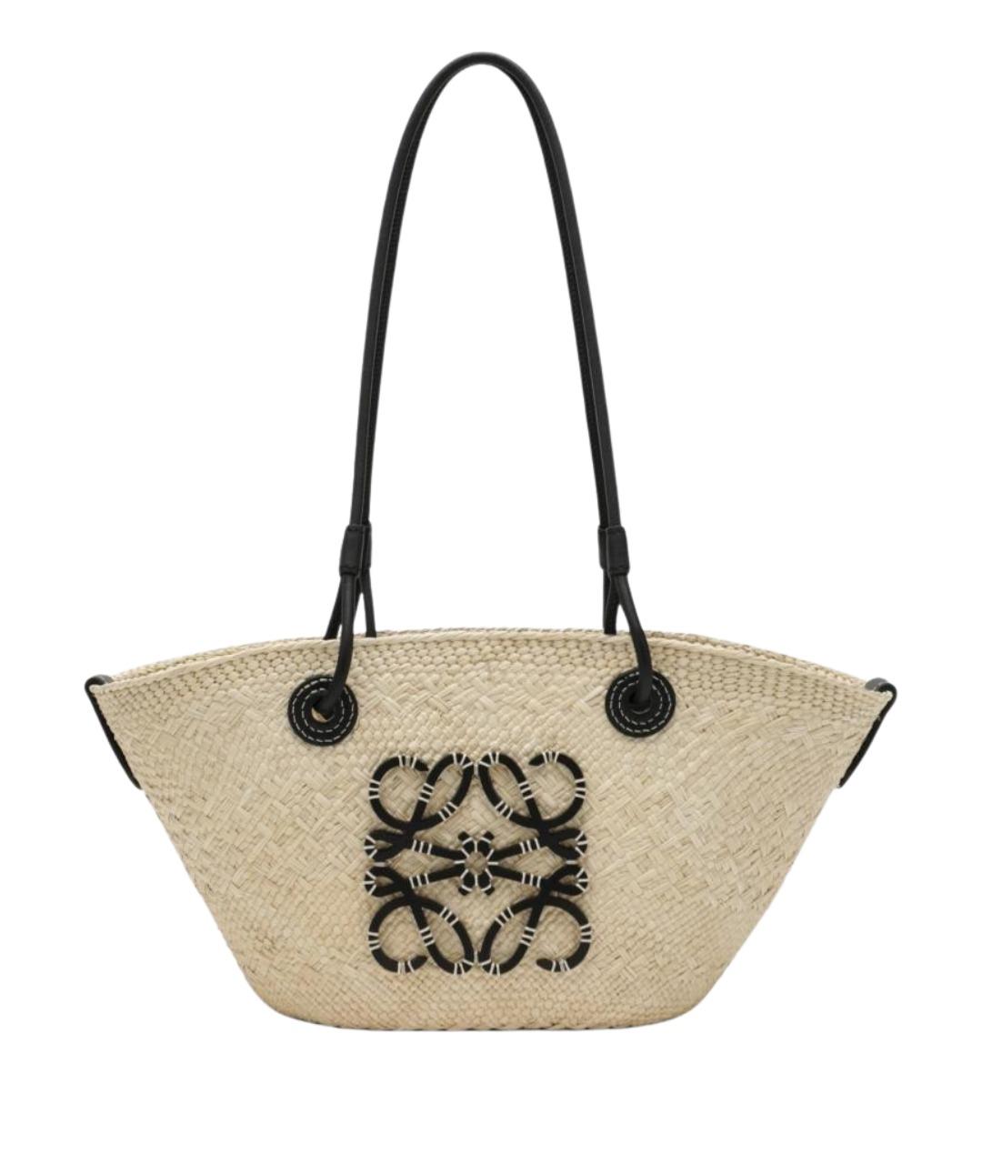 LOEWE Бежевая рафия сумка тоут, фото 1