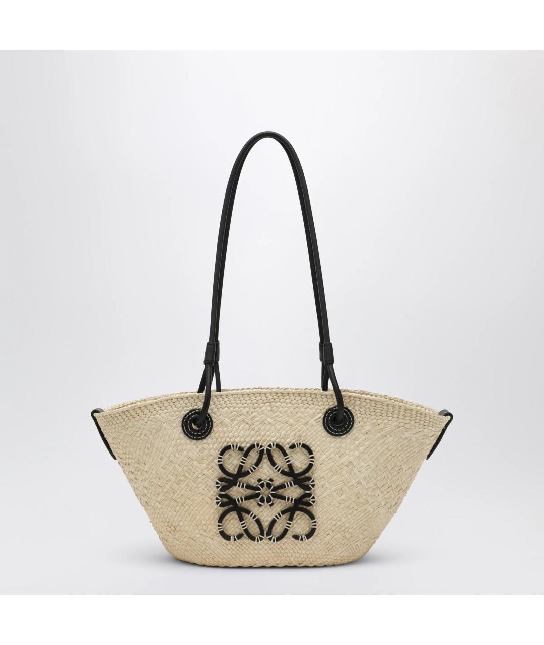 LOEWE Бежевая рафия сумка тоут, фото 3
