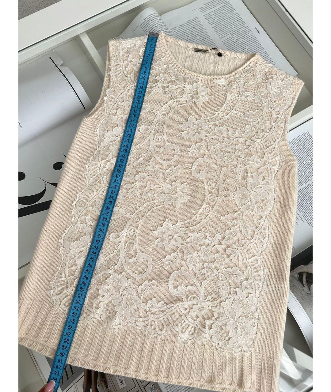 ERMANNO SCERVINO Бежевая хлопковая майка, фото 3