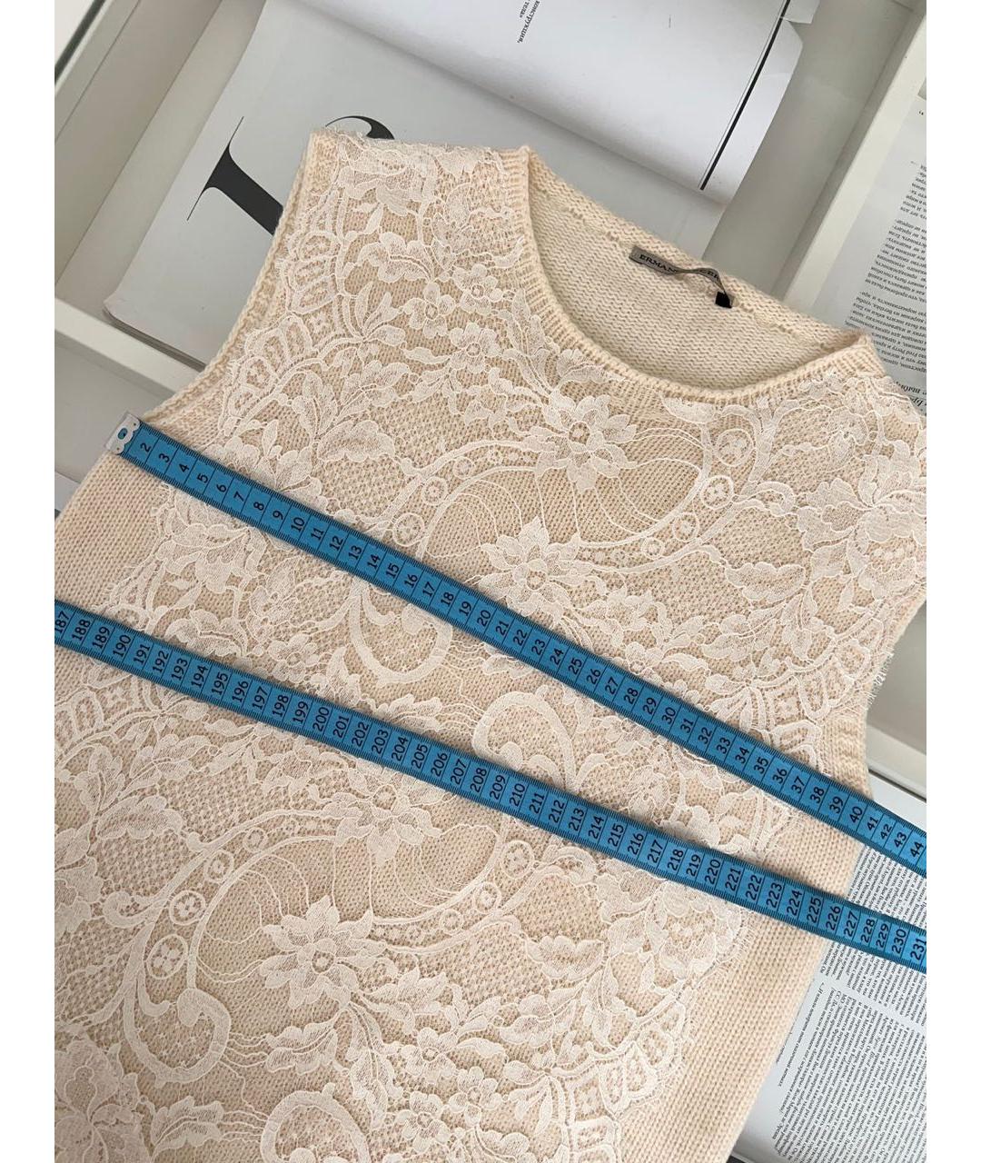 ERMANNO SCERVINO Бежевая хлопковая майка, фото 4