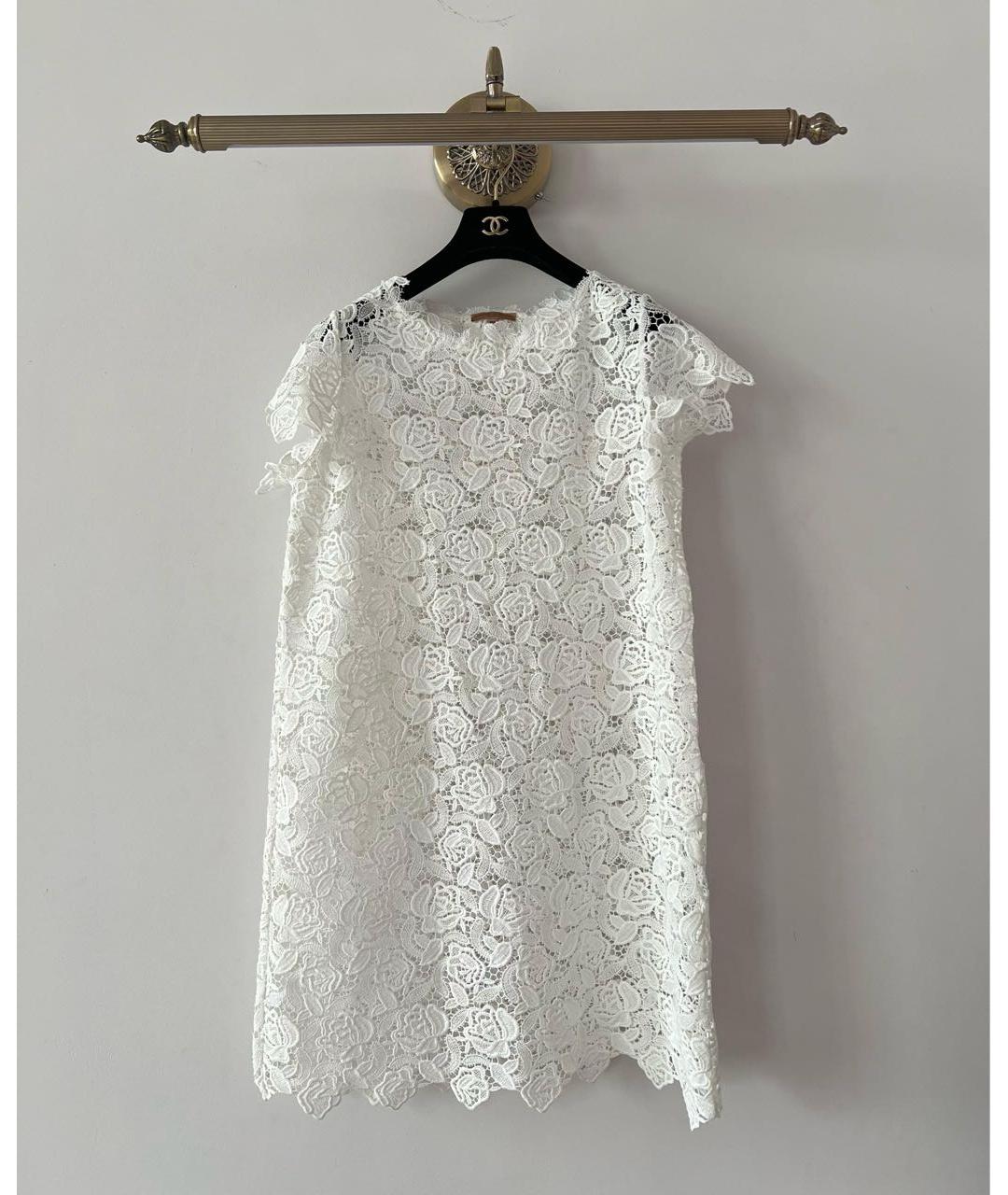 ERMANNO SCERVINO Белое полиэстеровое коктейльное платье, фото 9