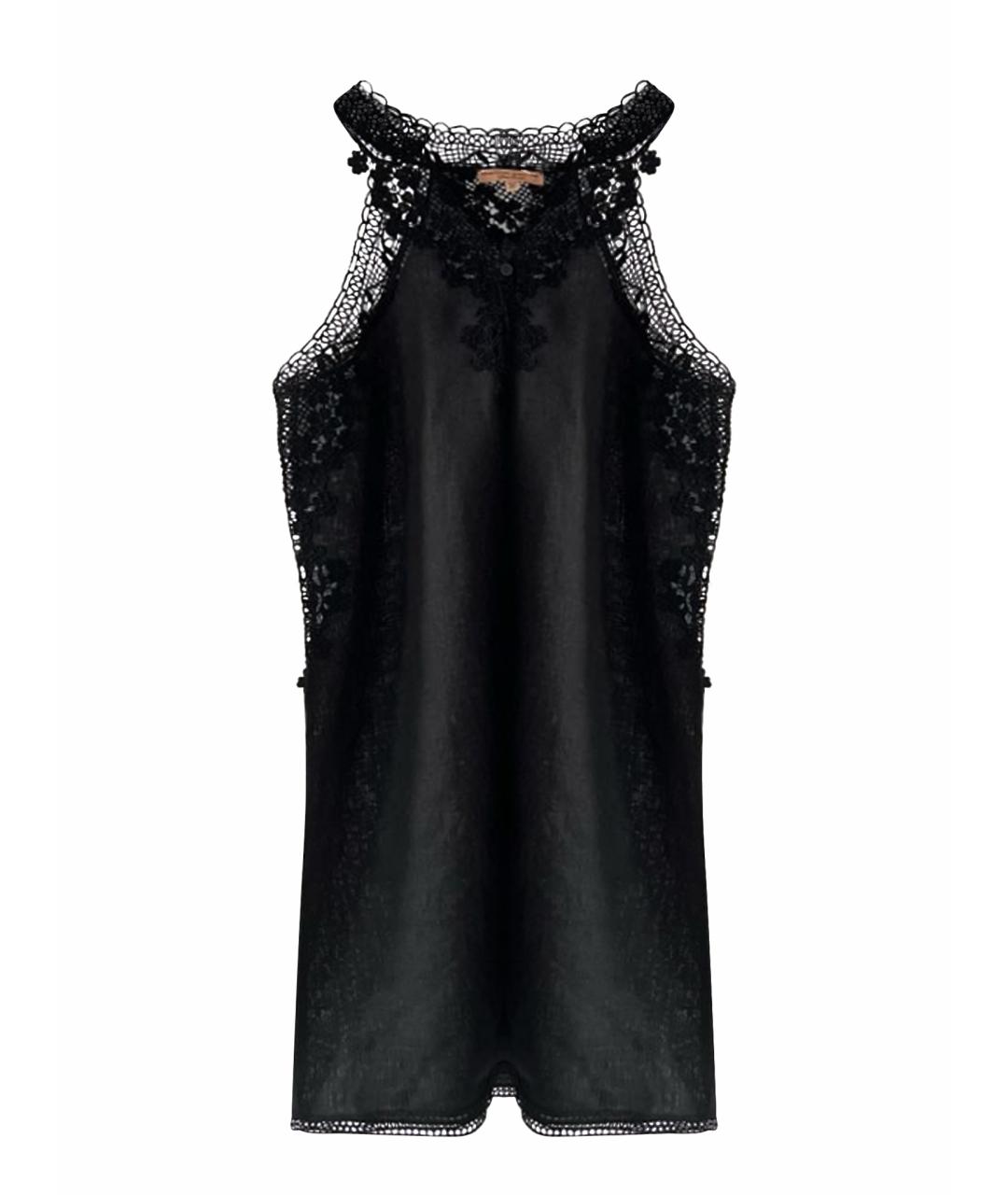 ERMANNO SCERVINO Черное льняное повседневное платье, фото 1
