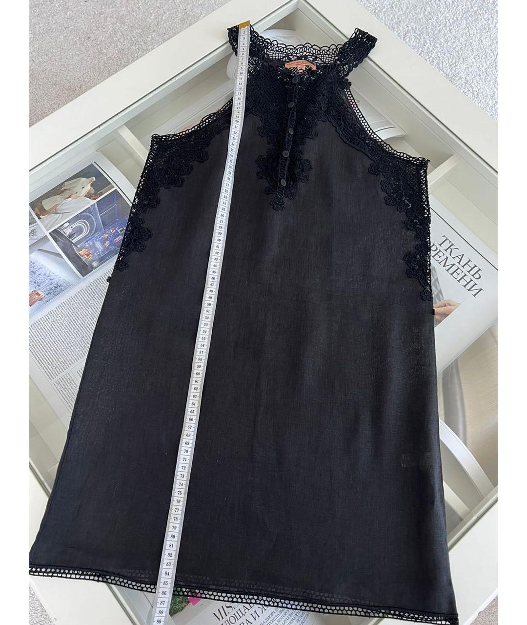 ERMANNO SCERVINO Черное льняное повседневное платье, фото 3