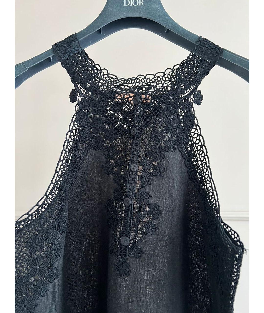 ERMANNO SCERVINO Черное льняное повседневное платье, фото 7