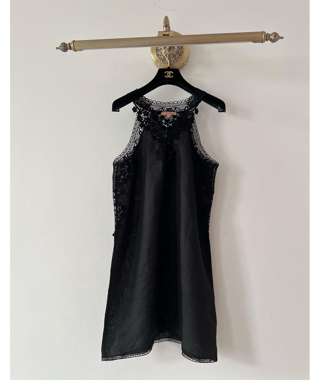 ERMANNO SCERVINO Черное льняное повседневное платье, фото 9