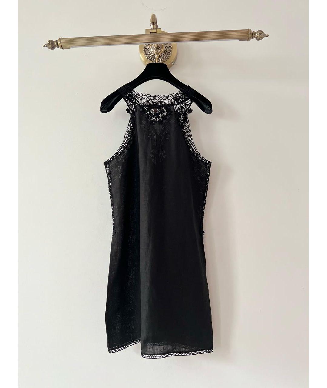 ERMANNO SCERVINO Черное льняное повседневное платье, фото 2